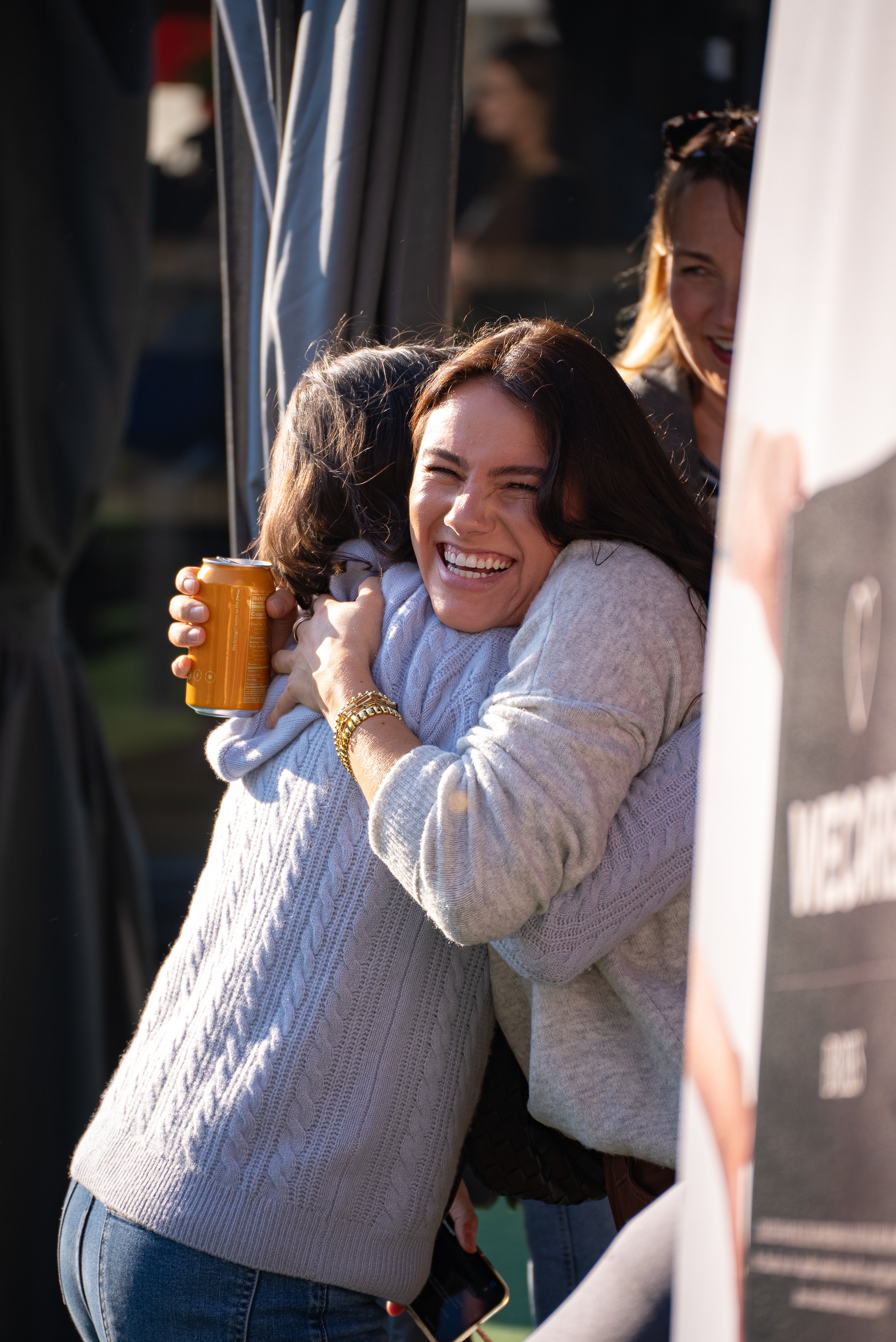 Candid, Laugh, hug